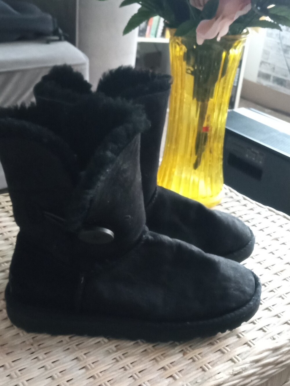 Ugg Black Faux-Shearling Winter Boots